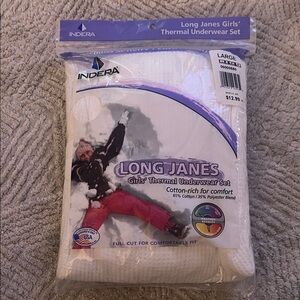 Girl’s Indera Thermal Underwear Set - White